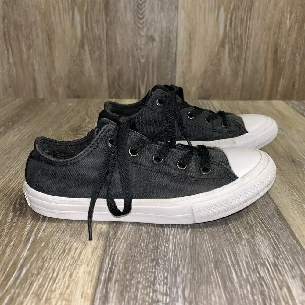Converse Chuck Taylor II OX Low Top Youth US Size 1 Black Skate Shoes 150149C
